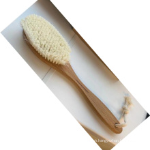 NBTS-010 Wooden Handle with Polyester Belt Sisal Hemp Brush Long Handle Wooden Bath Brush
